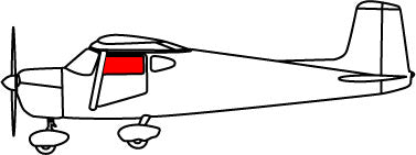 Cessna 120, 140, 150 Door Window (Left or Right) 20-342-18C. LP Aero Plastics