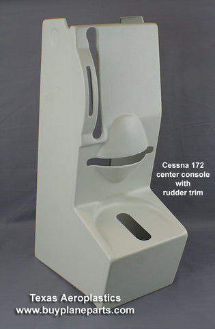 CESSNA 172 INTERIOR, CENTER CONSOLE with RUDDER TRIM, (28-0500233RT-80A). Replaces OEM part: 0500233-1. Manufactured by Texas Aeroplastics.