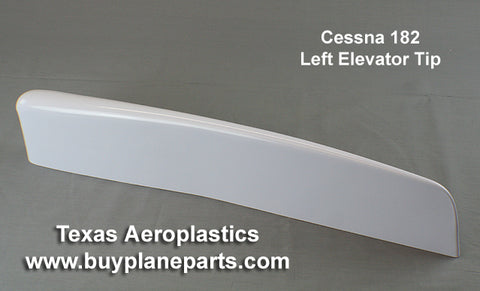 Cessna 182 Left elevator tip 31-10L-80A. Replaces OEM part number 1234608-3. Manufactured by Texas Aeroplastics.