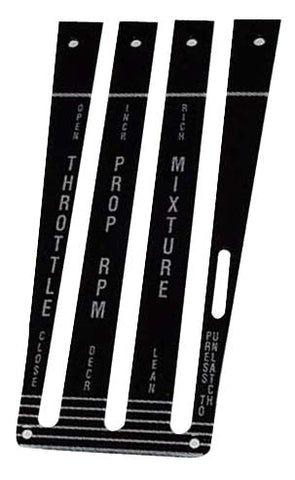 PA28 Throttle Quadrant overlay, 3 Slot with mixture lean/cutoff lockout button, 60 - 028412 - 01 - 20P - 20P